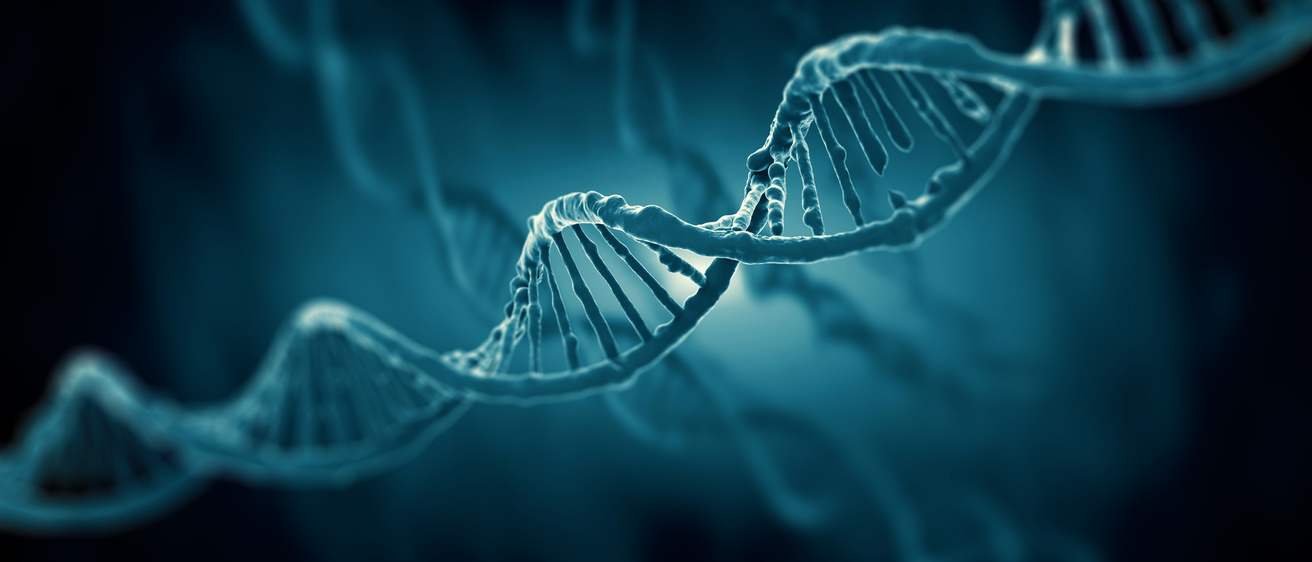 3d render of dna structure, abstract background